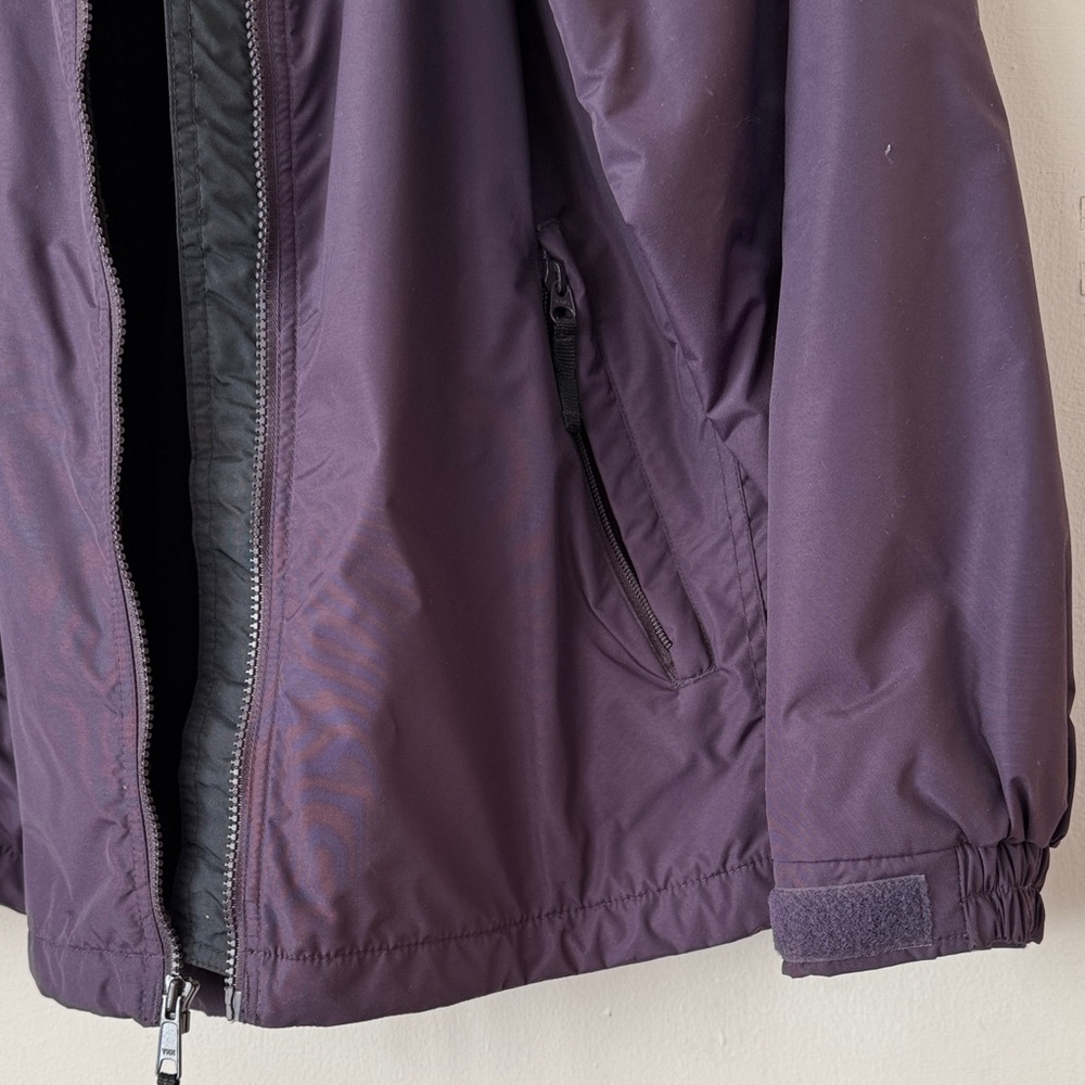 Columbia Women's Fleece Lined Dark Purple Sporty Windbreaker jacket - Picture 6 of 10